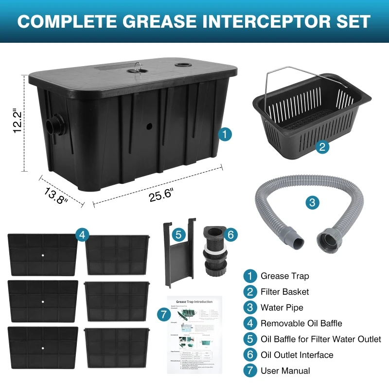 Separador comercial de aceite  - Commercial Kitchen Grease Interceptor reseña y precio